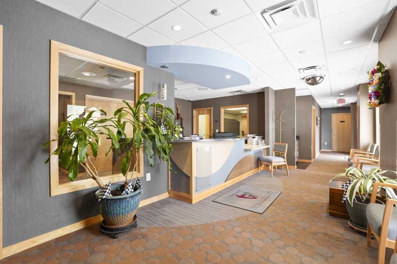 front desk in the waiting room at Glendale Dental Associates
